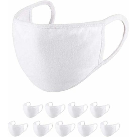 10 stk., Hvid Bomuld, Genanvendelig Støvbestandig Vaskbar, Til Daglig Brug, Udendørs, Sport