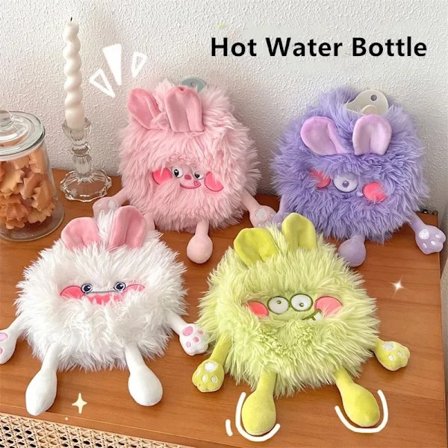 Hot Water Bag Winter Warmer Explosion-Proof Removable Water Filled Hot Water Bag Cartoon Cute Plush Hot Water Bottle Hand Warmer