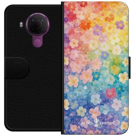 Kompatibelt Lommeboketui til Nokia Nokia 5.4 Cactus and Friends – RainbowBloom