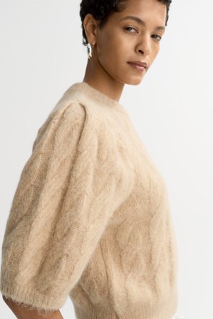 Soft Goat - Alpaca top - Women cashmere sweater - XL - Light Camel