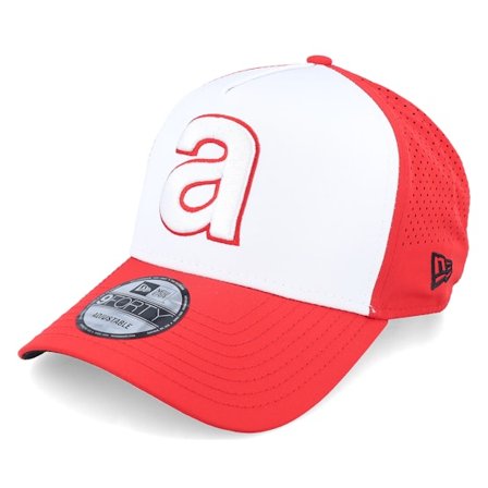 New Era - Motor Rød adjustable Kasket - Aprilia Embroidery Perf 9FORTY White/Red A-Frame Adjustable @ Hatstore