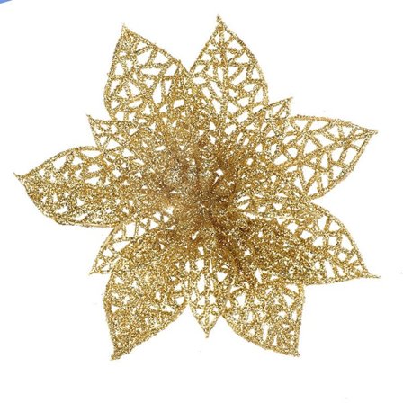 12 stk./sett Juletre Dekorative Blomster Dobbeltlags Hule Kunstige Blomster