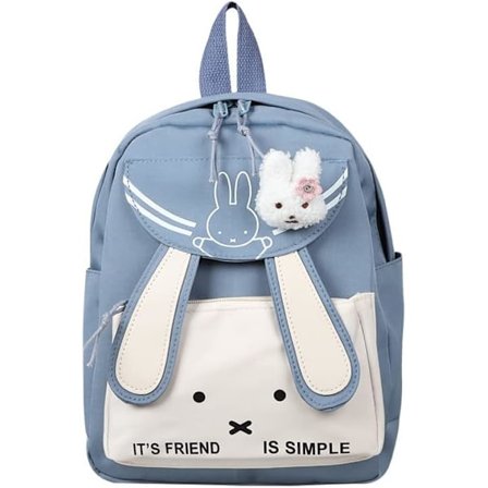 kanin öra ryggsäck estetik tillbaka till skolan bokväska