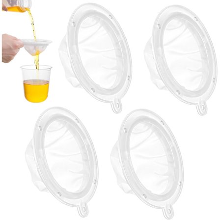 4 Stykker Filter Madfilter Si 200 Mesh 5 Tommer Sigte Finmasket Nylon Si Køkken Tragt til Filtrering af Kaffe Madolie Filtrering Y