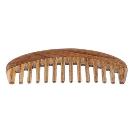 Naturlig Grønn Sandeltre Bredtannet Hårkam Antistatisk