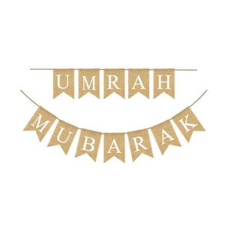 Ramadan Festival Flag Umrah Mubarak Tryck Burlap Banner Svalstjärt Vimpel Festtillbehör Bakgrund Layout Rekvisita As Shown 18X13CM