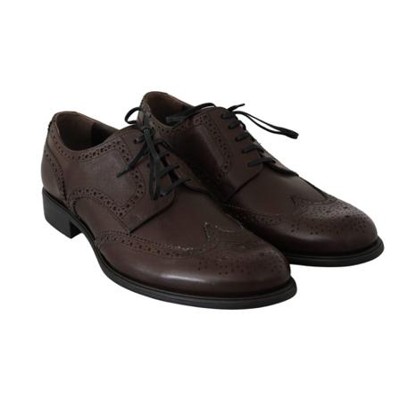 Dolce & Gabbana Leather Brogue Derby Dress Schoenen , Bruin , Heren , Maat: 41 EU