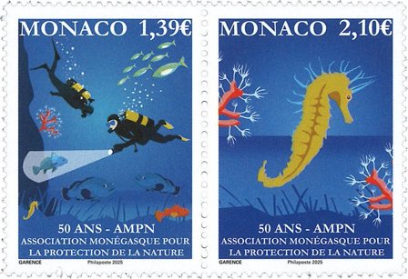 Monaco - Miljøorganisation 50 år - Postfrisk sæt 2v
