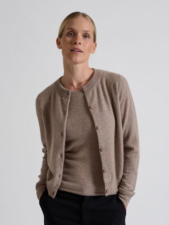 Kashmina - Kashmircardigan "Ingrid" - toast - Size XS