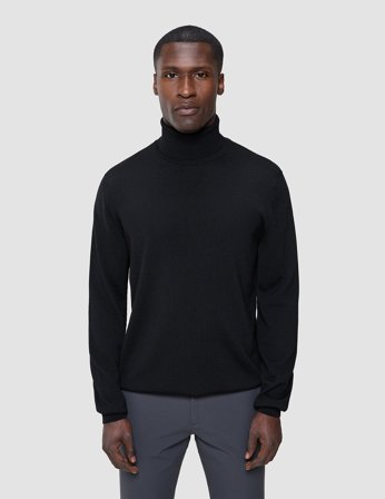 Shaping New Tomorrow - Seamless Premium Merino Knit Turtleneck - Black - Male - Size M