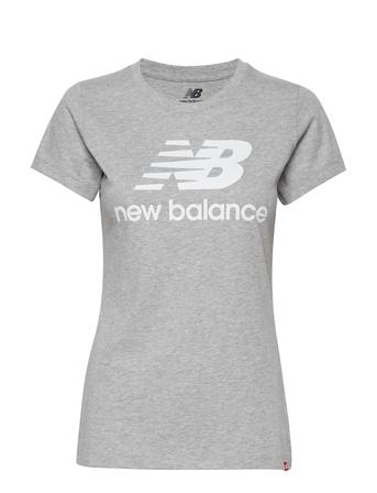 Essentials Stacked Logo Tee T-shirts & Tops Short-sleeved Grå New Balance*Betinget Tilbud