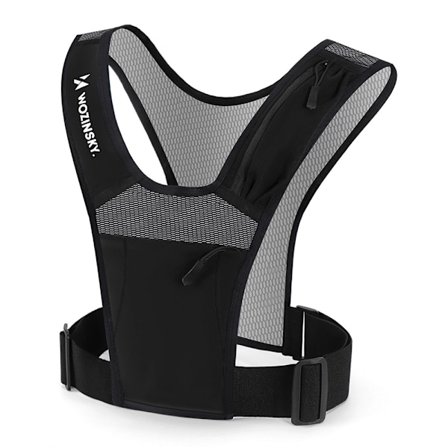 Løpevest med refleksdetaljer, justerbar passform og oppbevaring