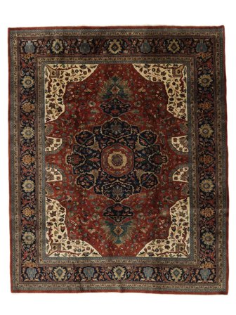 Hand Knotted Sarouk American Rug 245X299 Wool Black/Brown Large