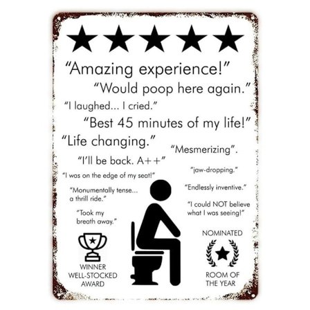 Vintage metallskilt baderomsdekor tegneserie jern dekorasjon