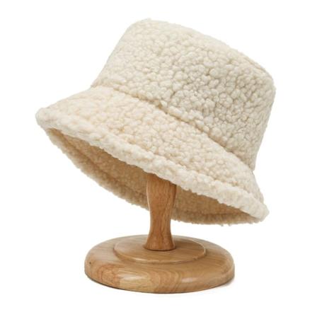 Varm fiskelue ull lue lue i plysj unisex teddy materiale Hvit one size white