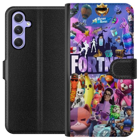 Yhteensopiva Lompakkokotelo Samsung Galaxy A54 Fortnite kollaasi Victory Royale hahmot skins aarteet värikäs Fortnite pelaamisen suunnittelu