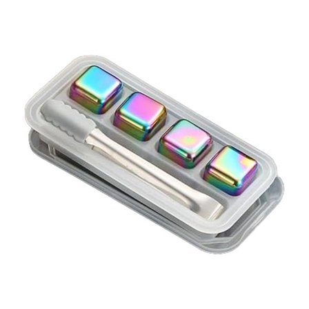 Kjølesett i stål 4/6/8 Whisky Rock og Tang Kjølende Gjenbrukbare Isbiter for Brennevin Øl Bevarer Original Smak