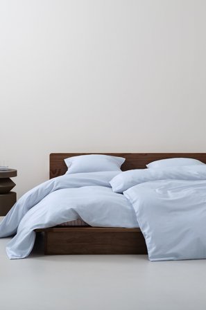 Jotex - Satin Dynetrekk i Sateng Økologisk Isblå - ZACK - Kjøp Sengesett hos Jotex