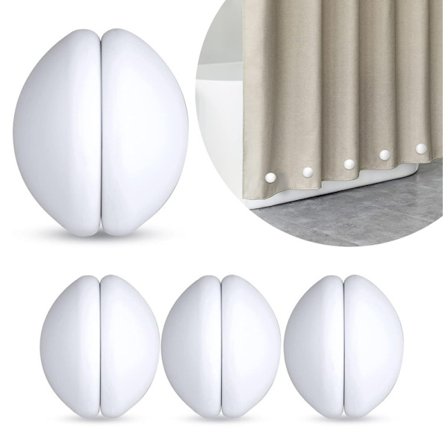 3 kpl suihkuverhomagneetteja – vahvat ruostumattomat magneetit silikonisuojuksella, painot suihkuverhoon, äänettömät, estävät verhon nousemisen