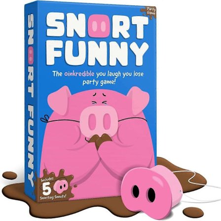 Snort Funny - Det Oinkredibla Du Skrattar Du Förlorar Partyspelet, 150 Utmaningskort, 5 Gristrynen, Roliga Spel för Vänner & Familj, 4-8 Spelare