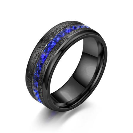 Blå Bländande Ring Svart 19.9 Mm