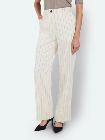 B. COPENHAGEN - Hør Bukser - Råhvid - Nålestribet