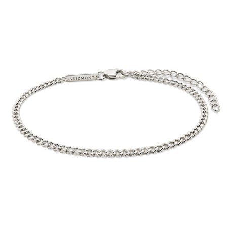 Argentia | Uncoated Raw 925 Sterling Silver 2 mm Curb Chain Bracelet for Men - Chain Bracelets