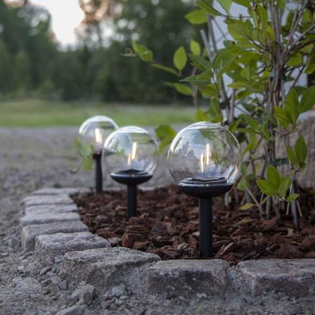 Solcellelampe Gangbelysning Globe 3-pak