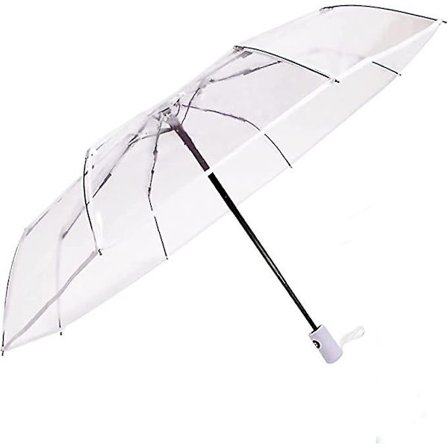 Klar paraply Automatisk paraply Foldbar Transparent paraply Auto åben luk paraply Rejse Klar Regnparaply Vindtæt paraply Til Kvinder Piger