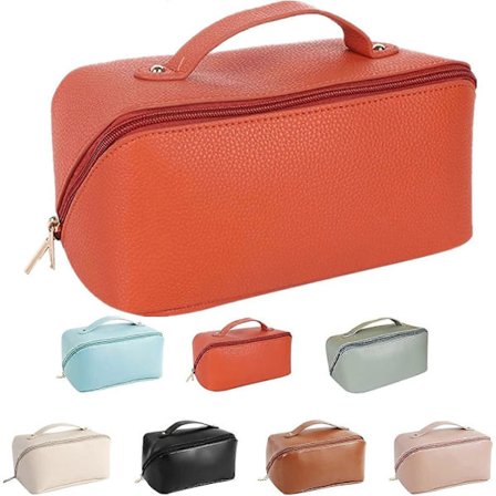 Kosmetiktaske med stor kapacitet, rejse-makeuptasker, bærbar rejse-kosmetiktaske, vandtæt organizer, multifunktionel toilettaske med guldfarvet lynlås