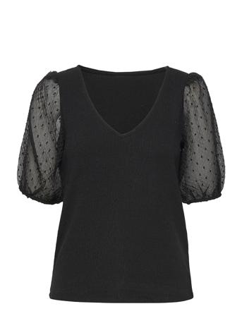Viazure Rev V-Neck 2/4 Top/Su Black Vila