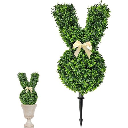 Kanin-topiary 50-70cm – kunstig plante påskedekorasjon for hage, veranda og uteplass