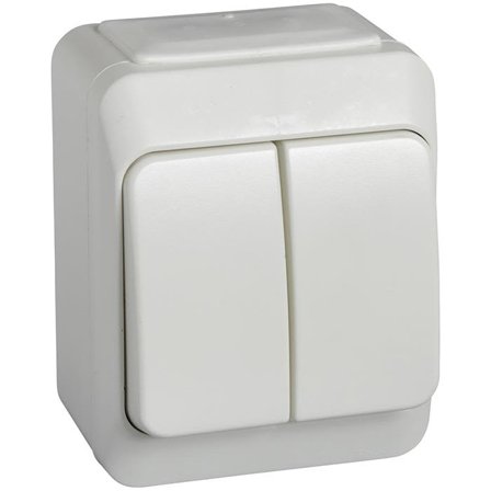 Schneider Electric Aqua Stark 183502600 Strömbrytare dubbeltrapp, Strömbrytare & vägguttag