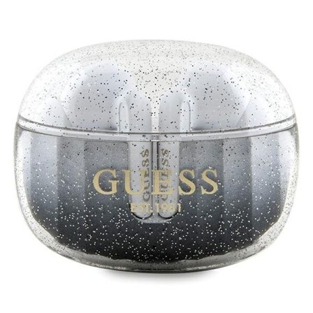 Guess Glitter Gradient TWS Bluetooth-kuulokkeet telakointiasemalla - musta