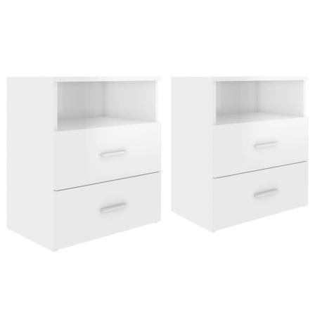 Vidaxl Sängbord 2 St Vit Högglans 50x32x60 Cm Spånskiva Vit