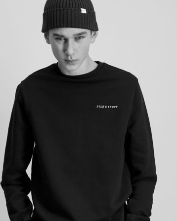 Lyle & Scott Script Crew Neck Sweatshirt Blå Genser Gutt - Kids Brand Store