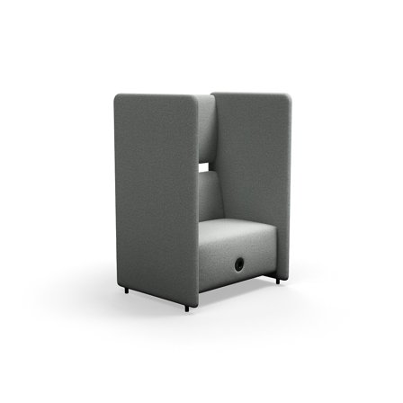 Akustiksessel CLEAR SOUND mit USB-Anschluss, 1,5-Sitzer, Stoff Focus Melange, silbergrau