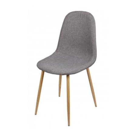 Oslo Stol - Mörkgrå - Metallben med Trälook - Modern Skandinavisk Stil