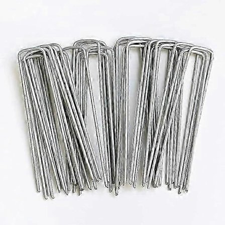 100 Galvaniserede havespyd i stål 150 * 25 * 4 - Jordankre Dækbarkdug Presenningsklemmer—max