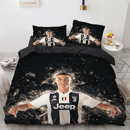 Zqmx-15# Cross Soccer Star 3D Digitaltryckt Hemtäcke, Lakans, Kuddfodral, Sängkläder