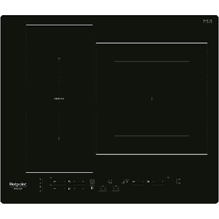 HOTPOINT HB2760BNE - Induktionshäll - 3 zoner - totalt 7200W - L 59 cmX D 51 cm - Svart
