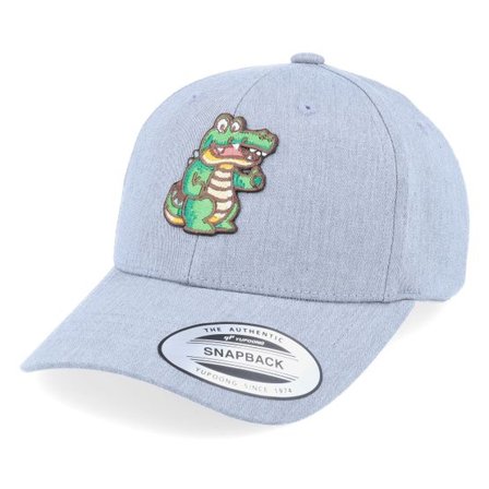 Kiddo Cap - Grå adjustable Keps - Kids Happy Crocodile Grey Adjustable @ Hatstore