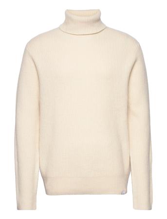 Eddie Wool Rib Rollneck Knit Cream Les Deux