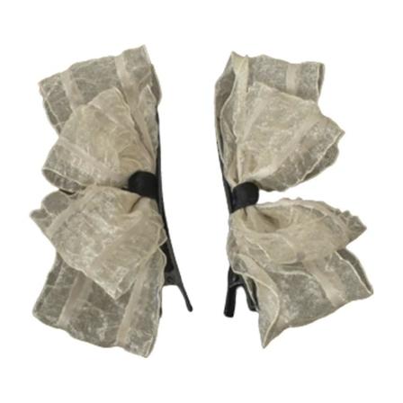 Mesh-sløyfebånd Barrettes Gauze Sløyfe Hårklipp Store Plettede Sløyfe Hårnåler