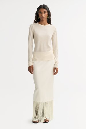 Soft Goat - Featherlight Crewneck - Women cashmere sweater - XL - Feather White