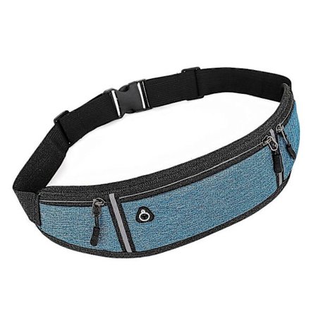Mobiltelefon Bælte Taske til Kvinder, Blå Høj Talje Løbe Bæltetaske til Leggings, Træningsudstyr (FMY)