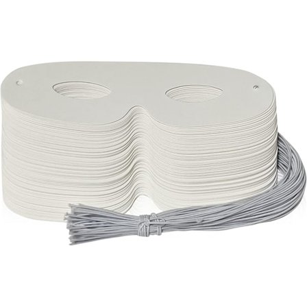 2025 Seneste Model 72-pak Hvide Papir Øjenmasker, Almindelig Maskerade Maske DIY Blank Masker Dekorer til Kostumefest, Halloween Fest