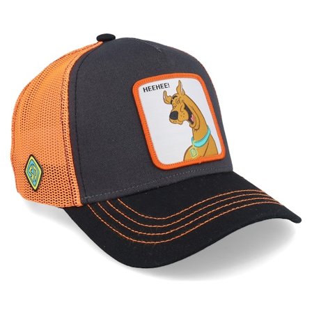 Capslab - Svart trucker Keps - Scooby Doo Hee Black/Orange Trucker @ Hatstore