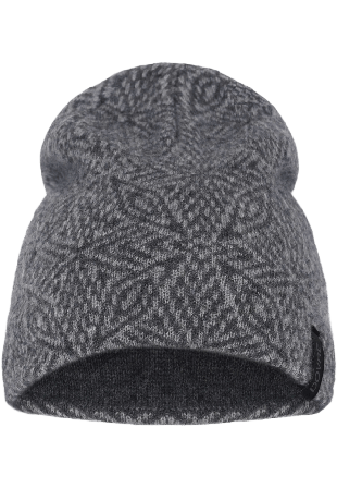 Dovre 100% Merinoull, Mössa Med Mönster, Marinblått Mössor & hattar Dam Grå ONESIZE