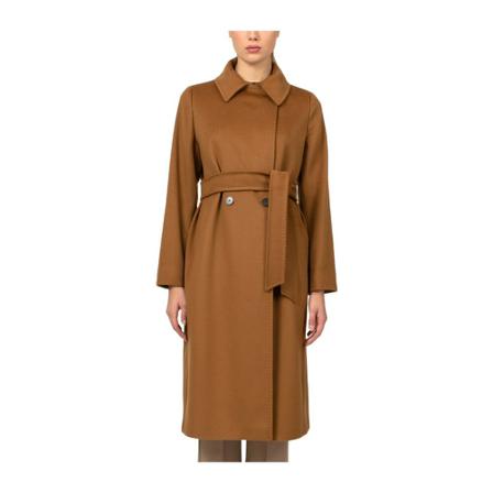 Max Mara Studio, Belted Coats Bruin, Dames, Maat:M